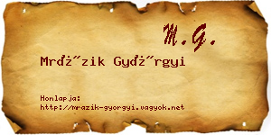 Mrázik Györgyi névjegykártya